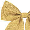 Kokardka świąteczna na choinkę 22 cm brokatowa zawieszka choinkowa złota