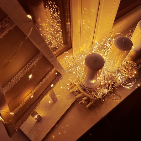 Lampki choinkowe 50 LED druciki mikro na baterie