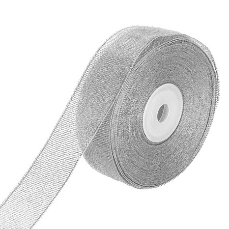 Wstążka dekoracyjna srebrna do kokard 22m taśma