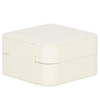 Kufer, szkatułka na biżuterię 10x10x5 cm kremowy z przegródkami ekoskóra 