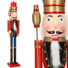 Dziadek do orzechów 120 cm drewniany żołnierzyk z berłem, figurka świąteczna