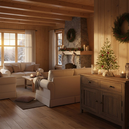 Choinka sztuczna mała 60 cm świerk kaukaski premium, z jutą mini drzewko na stolik