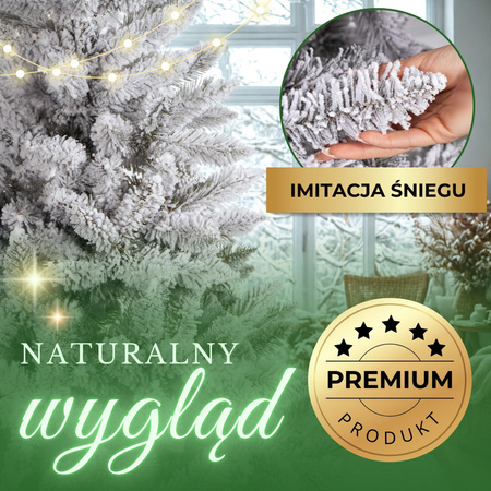 Choinka sztuczna 220 cm świerk kaukaski ośnieżony jak żywy
