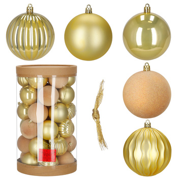 Bombki choinkowe 36 szt. komplet dekoracje świąteczne ozdoby nietłukące złote