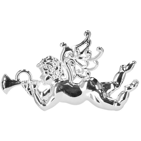 Zawieszki choinkowe 2 szt. aniołki ozdoba świąteczna ażurowa srebrna