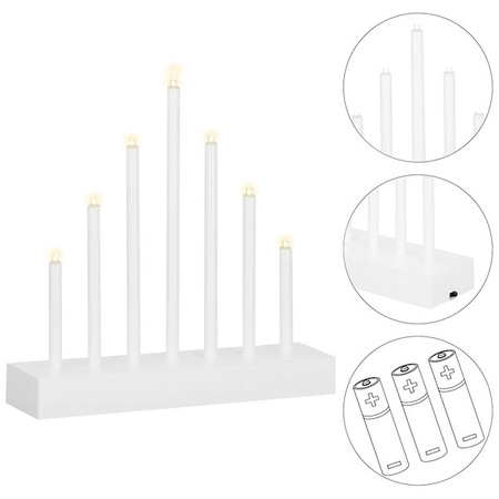 Świecznik adwentowy Led 7 świec biały