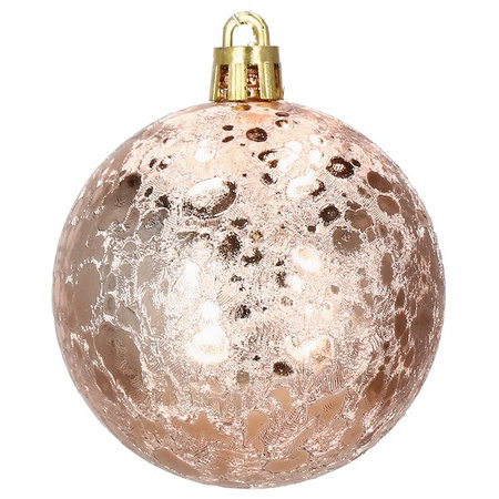 Bombki choinkowe przeźroczyste 30 szt. rose gold 6cm zestaw choinkowy