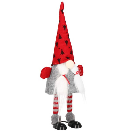 Para skrzatów świątecznych 40 cm krasnale, gnomy czerwono-szare