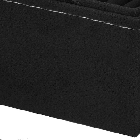 Kuferek, szkatułka na biżuterię 12x12x12 cm czarny z przegródkami welurowy