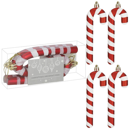 Bombki choinkowe, dekoracje świąteczne do stroika zestaw 4 szt. laska cukrowa, nietłukące