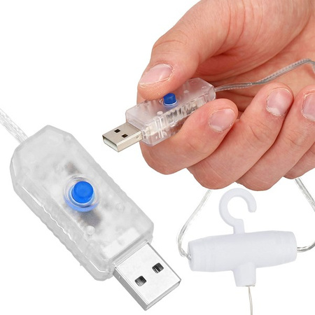 Kurtyna świetlna 300 led girlanda, lampki druciki z programatorem wewnętrzno-zewnętrzne multikolor