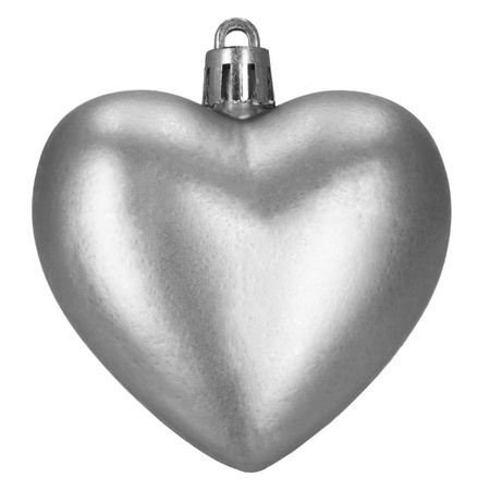 Bombki choinkowe 16 szt. komplet dekoracje świąteczne, nietłukące serca, srebrne