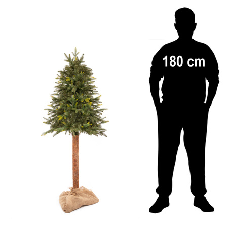 Choinka sztuczna na pniu jak żywa 150 cm świerk naturalny nowoczesny