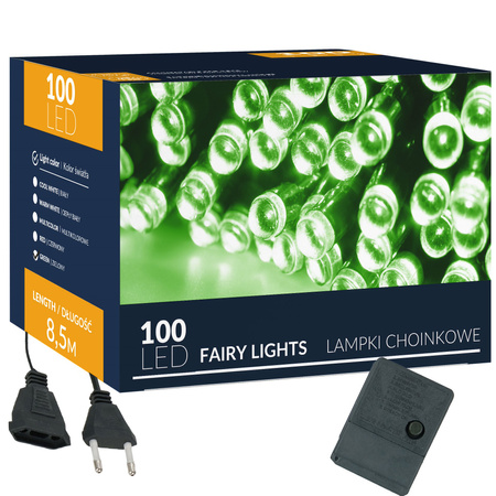 Lampki choinkowe 100 led zielone 8,5 m oświetlenie świąteczne