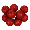 Bombki choinkowe 54 szt. na drucikach ozdoby choinkowe brokatowe matowe czerwone