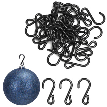 Zawieszki, haczyki do bombek, 60 szt. mocowanie do dekoracji zewnętrzych, świątecznych, zaczepy, czarne