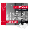 Kurtyna świetlna 150 Led gwiazdki lampki wewnętrzne sople biały zimny