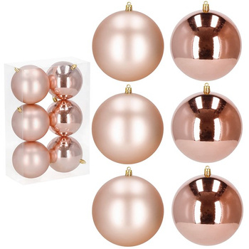 Bombki choinkowe 6 szt. ozdoby świąteczne zestaw 10 cm rose gold