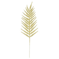 Sztuczny liść palmy ozdoba świąteczna dekoracja do stroika złota z brokatem