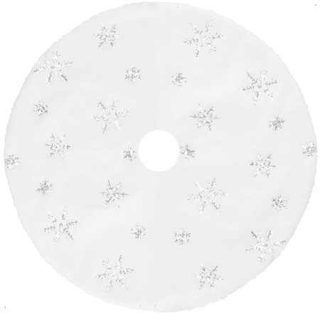 Dywanik pod choinkę 55 cm mata na prezenty biała w śnieżynki
