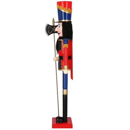 Dziadek do orzechów 120 cm drewniany żołnierzyk z toporem, figurka świąteczna