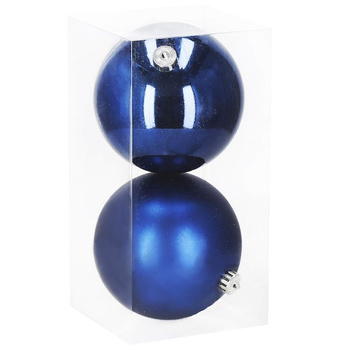 Bombki choinkowe 2 szt. ozdoby świąteczne zawieszki 15 cm granatowe