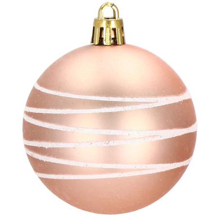 Bombki choinkowe 30 szt. ozdoby świąteczne zestaw 6cm rose gold