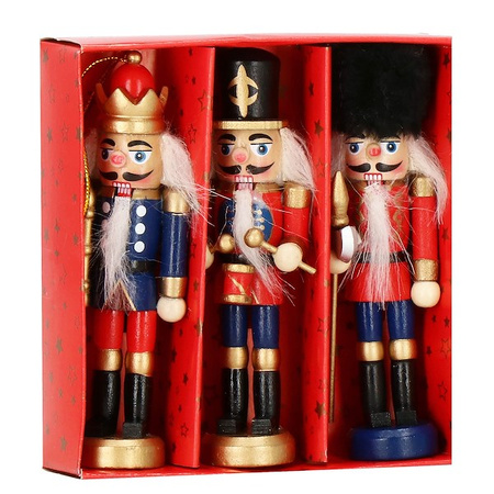 Zawieszka choinkowa 3 szt. dziadek do orzechów 13 cm świąteczna ozdoba multikolor