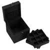 Kuferek, szkatułka na biżuterię 12x12x12 cm czarny z przegródkami welurowy