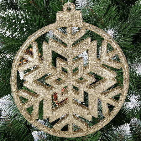 Zawieszka na choinkę bombka, ozdoba świąteczna 12 cm złoty brokat