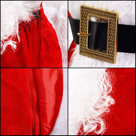 Strój Mikołaja 12 elementów, kostium czerwony przebranie mikołajki