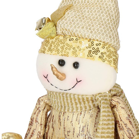 Bałwanek 38 cm dekoracja ozdoba świąteczna, figurka gnom złoty