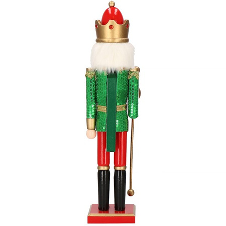 Dziadek do orzechów 50 cm drewniany żołnierzyk z cekinami, figurka świąteczna