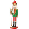 Dziadek do orzechów 50 cm drewniany żołnierzyk z cekinami, figurka świąteczna