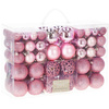 Bombki choinkowe 100 szt. ozdoby świąteczne zestaw 6/4/3 cm różowe