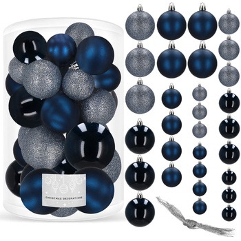 Bombki choinkowe 30 szt. ozdoby świąteczne granatowy