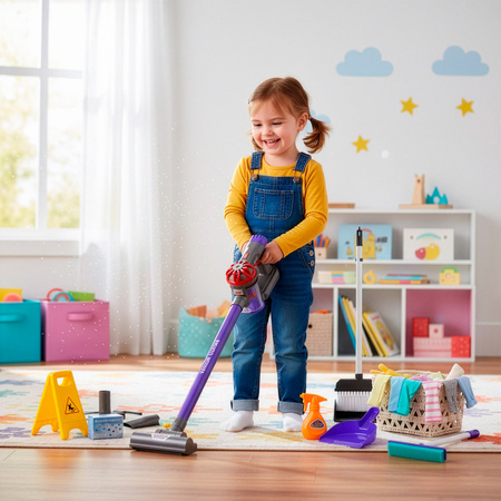 Zestaw sprzątajacy: odkurzacz, miotła, szufelka dla dzieci, akcesoria do sprzątania zabawkowe