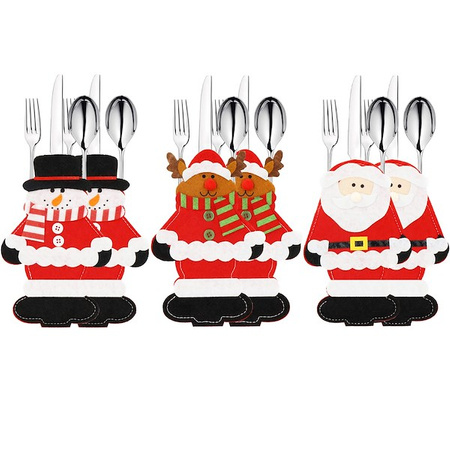 Pokrowce na sztućce 6 szt. świąteczne etui, ozdoba świąteczna