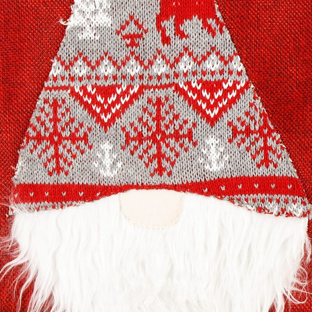 Bieżnik na stół 180x33cm obrus świąteczny z krasnalem czerwony