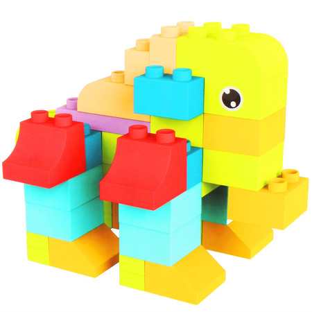 Klocki konstrukcyjne, miękkie dla dzieci 126 el. kreatywne, kolorowe