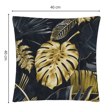 Poszewka dekoracyjna 40x40cm na poduszkę wzorzysta w liście