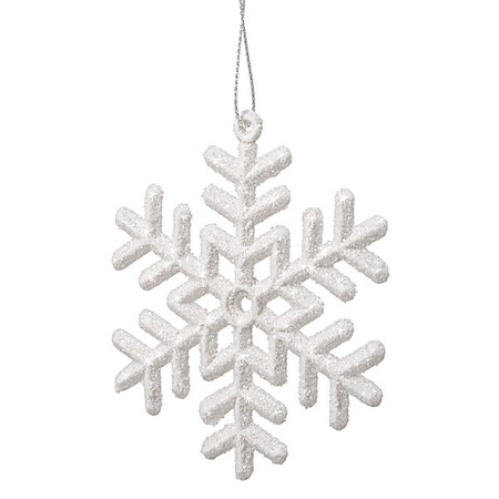 Zawieszki choinkowe białe śnieżynki na choinkę 8,5 cm 3 szt.
