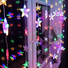 Kurtyna świetlna 180 led girlanda gwiazdki, lampki wewnętrzno-zewnętrzne sople multikolor + zimny biały flash