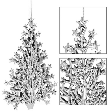 Zawieszki choinkowe 2 szt. choinka ozdoba świąteczna srebrna