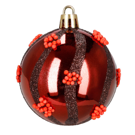 Bombki choinkowe, zawieszki zestaw 40 szt. dekoracje świąteczne do stroika, nietłukące bordowo-czerwone