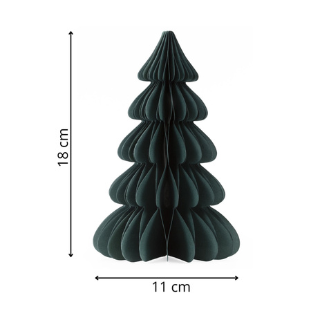 Papierowa choinka ozdoba 18 cm świąteczna dekoracja 3D z magnesem zielona
