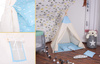 Namiot Tipi dla dzieci wigwam z poduszkami błękitny w gwiazdki