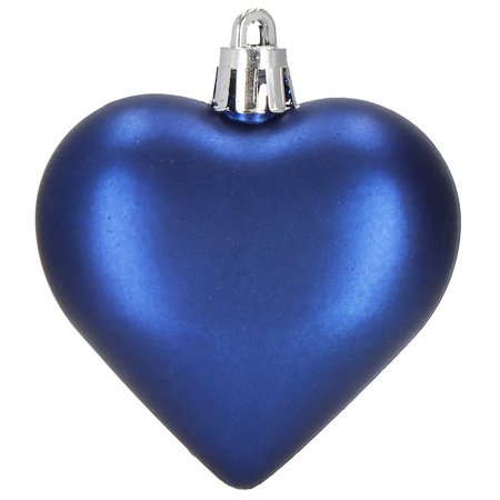 Bombki choinkowe 7 cm dekoracje świąteczne 8 szt. nietłukące serca, granatowe