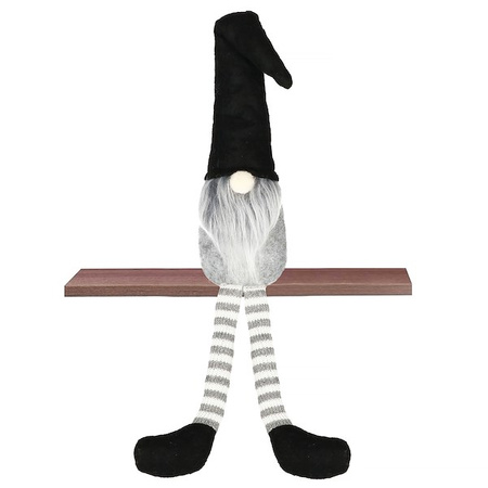 Para skrzatów 50cm ozdoba świąteczna, krasnal świąteczny, gnom siedzący czarno-szary