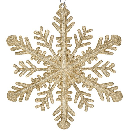Zawieszka choinkowa śnieżynka 30 cm świąteczna ozdoba złoty brokat